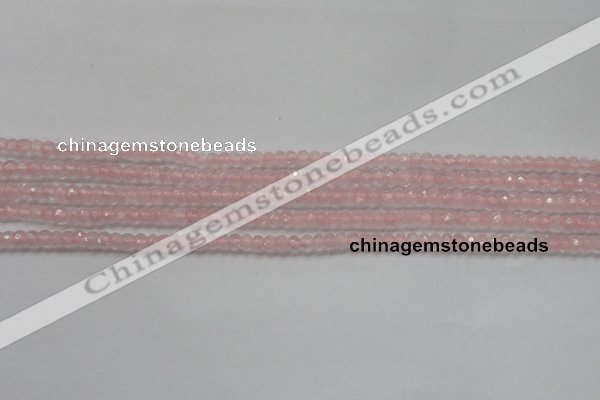 CRB119 15.5 inches 3*5mm faceted rondelle rose quartz beads