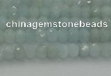 CRB1200 15.5 inches 3*4mm faceted rondelle aquamarine beads