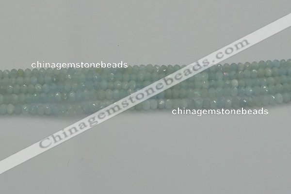 CRB1200 15.5 inches 3*4mm faceted rondelle aquamarine beads