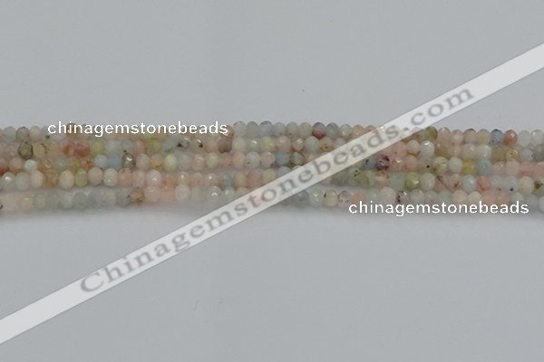 CRB1201 15.5 inches 3*4mm faceted rondelle morganite beads