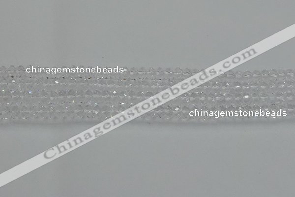 CRB1210 15.5 inches 4*6mm faceted rondelle white crystal beads