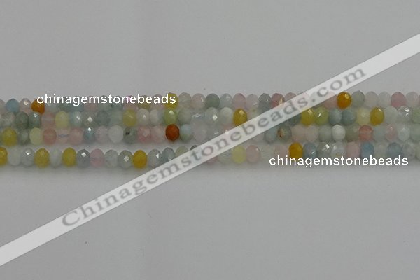 CRB1213 15.5 inches 4*6mm faceted rondelle morganite beads