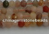 CRB1214 15.5 inches 4*6mm faceted rondelle mixed rutilated quartz beads