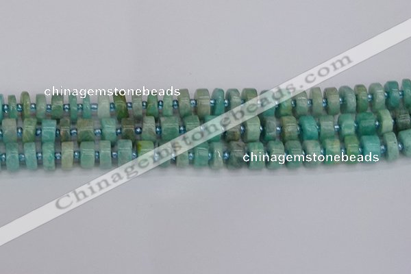 CRB1232 15.5 inches 6*10mm tyre amazonite gemstone beads