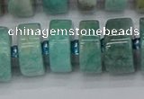 CRB1235 15.5 inches 8*16mm tyre amazonite gemstone beads