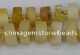 CRB1239 15.5 inches 6*10mm tyre matte yellow opal gemstone beads