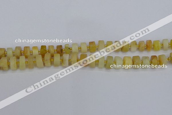 CRB1239 15.5 inches 6*10mm tyre matte yellow opal gemstone beads