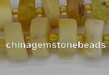 CRB1241 15.5 inches 7*14mm tyre matte yellow opal gemstone beads