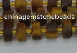 CRB1252 15.5 inches 5*8mm tyre matte yellow tiger eye beads