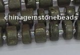 CRB1260 15.5 inches 6*10mm tyre matte pyrite gemstone beads