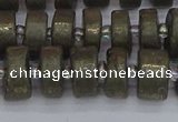 CRB1261 15.5 inches 6*12mm tyre matte pyrite gemstone beads