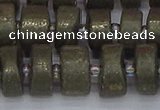 CRB1262 15.5 inches 7*14mm tyre matte pyrite gemstone beads