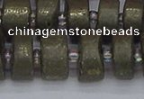 CRB1263 15.5 inches 8*16mm tyre matte pyrite gemstone beads