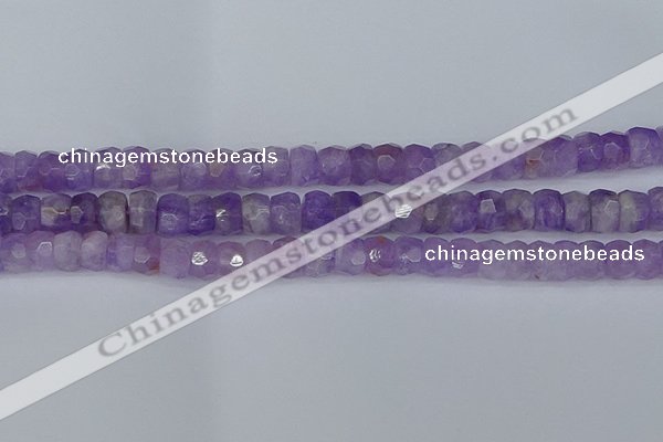 CRB1272 15.5 inches 6*10mm faceted rondelle lavender amethyst beads