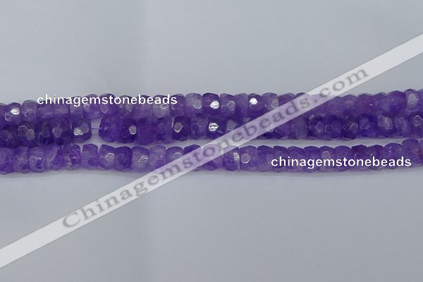 CRB1276 15.5 inches 6*10mm faceted rondelle lavender amethyst beads