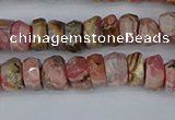 CRB1282 15.5 inches 4*6mm faceted rondelle rhodochrosite beads