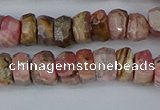 CRB1283 15.5 inches 5*8mm faceted rondelle rhodochrosite beads