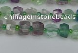 CRB1286 15.5 inches 4*6mm faceted rondelle fluorite beads