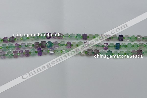 CRB1286 15.5 inches 4*6mm faceted rondelle fluorite beads