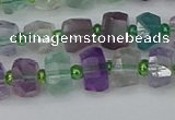 CRB1288 15.5 inches 6*10mm faceted rondelle fluorite beads