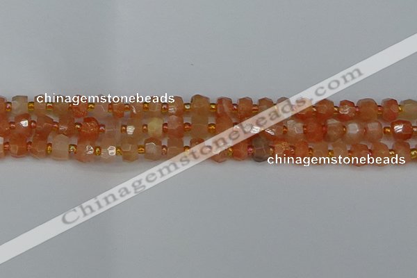 CRB1290 15.5 inches 4*6mm faceted rondelle moonstone beads
