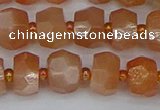 CRB1292 15.5 inches 6*10mm faceted rondelle moonstone beads