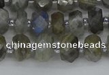 CRB1295 15.5 inches 5*8mm faceted rondelle labradorite beads