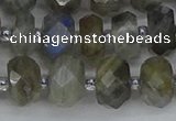 CRB1296 15.5 inches 6*10mm faceted rondelle labradorite beads