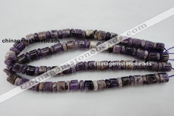 CRB130 15.5 inches 6*12mm & 10*12mm rondelle dogtooth amethyst beads