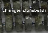 CRB1302 15.5 inches 6*12mm faceted rondelle labradorite beads