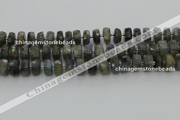 CRB1303 15.5 inches 7*14mm faceted rondelle labradorite beads