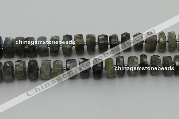 CRB1305 15.5 inches 8*18mm faceted rondelle labradorite beads