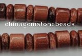 CRB131 15.5 inches 6*12mm & 10*12mm rondelle goldstone beads