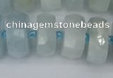 CRB1316 15.5 inches 8*18mm faceted rondelle aquamarine beads