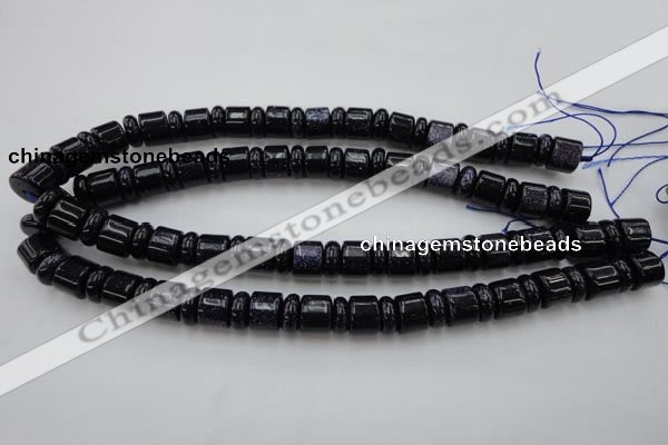 CRB132 15.5 inches 6*12mm & 10*12mm rondelle blue goldstone beads