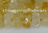 CRB1321 15.5 inches 6*10mm faceted rondelle citrine beads