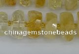 CRB1322 15.5 inches 6*12mm faceted rondelle citrine beads