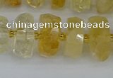 CRB1323 15.5 inches 7*14mm faceted rondelle citrine beads
