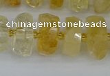 CRB1323 15.5 inches 7*14mm faceted rondelle citrine beads