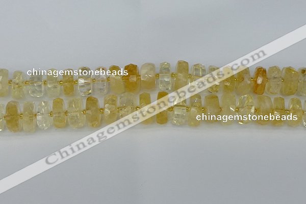 CRB1324 15.5 inches 8*16mm faceted rondelle citrine beads