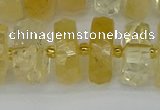 CRB1325 15.5 inches 8*18mm faceted rondelle citrine beads