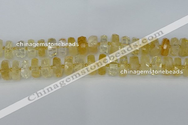 CRB1325 15.5 inches 8*18mm faceted rondelle citrine beads