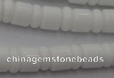 CRB133 15.5 inches 6*12mm & 10*12mm rondelle white porcelain beads