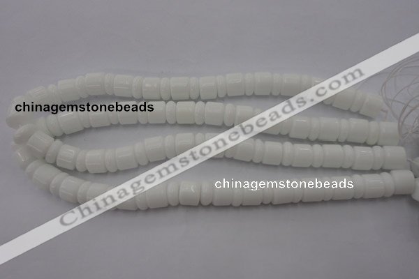 CRB133 15.5 inches 6*12mm & 10*12mm rondelle white porcelain beads