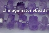 CRB1331 15.5 inches 6*10mm faceted rondelle lavender amethyst beads