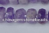CRB1332 15.5 inches 6*12mm faceted rondelle lavender amethyst beads