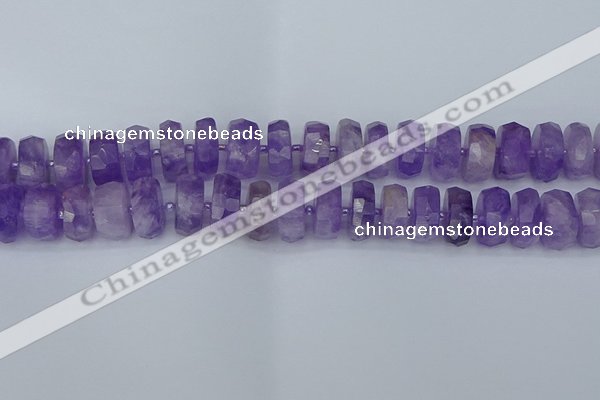 CRB1334 15.5 inches 8*16mm faceted rondelle lavender amethyst beads