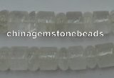 CRB134 15.5 inches 6*12mm & 10*12mm rondelle white crystal beads