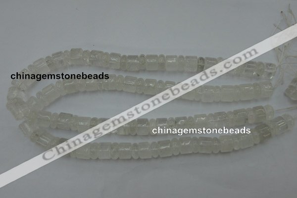 CRB134 15.5 inches 6*12mm & 10*12mm rondelle white crystal beads