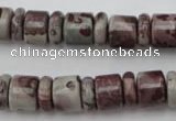 CRB137 15.5 inches 6*12mm & 10*12mm rondelle artistic jasper beads